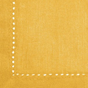 Lot de 4 serviettes de table "Chambray" - jaune moutarde 40x40 cm