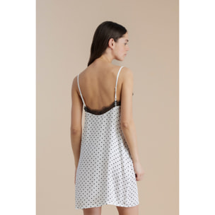 Camicia da notte donna in viscosa bretellina articolo pois Noidinotte