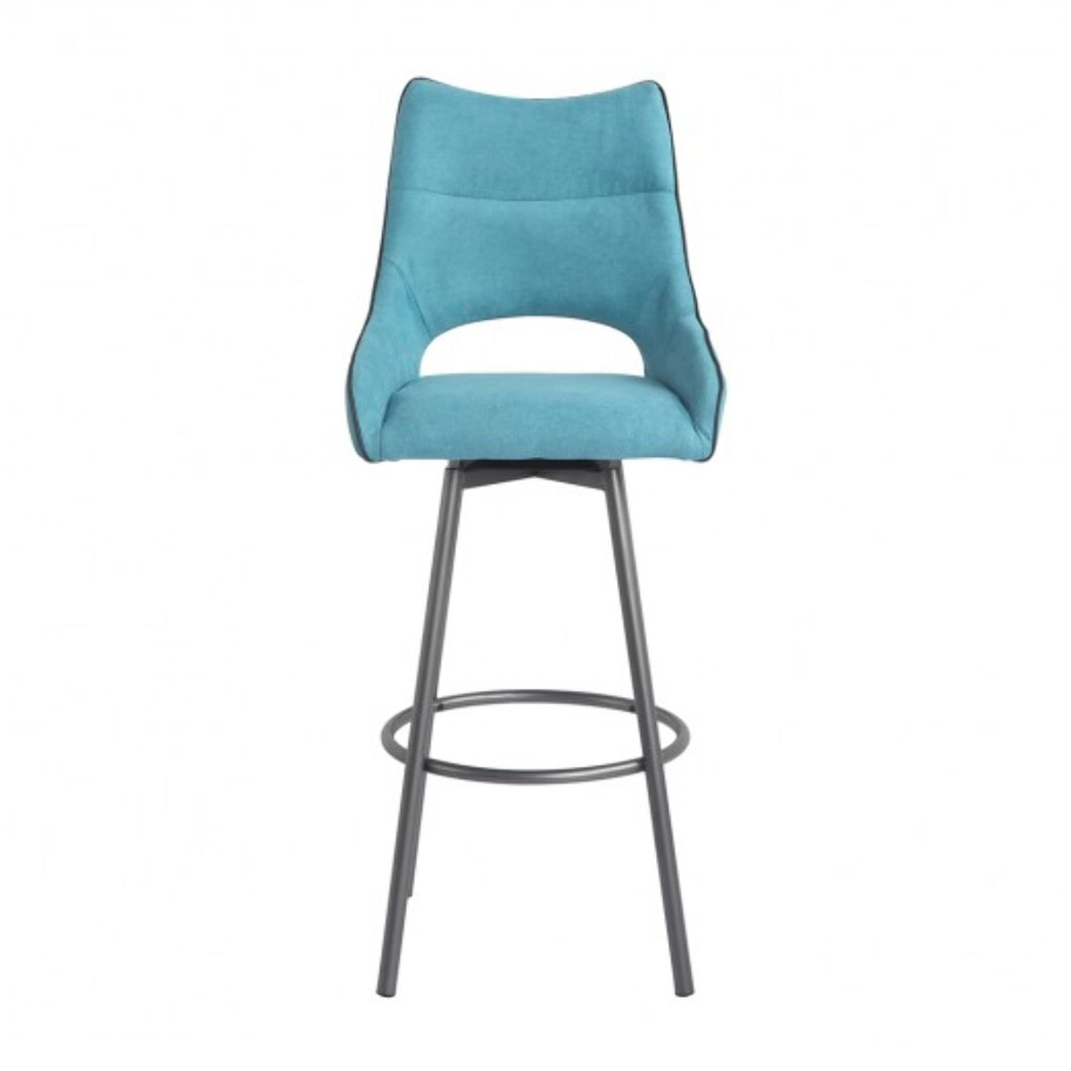 Chaise haute pivotante tissu & pieds métal - KEN