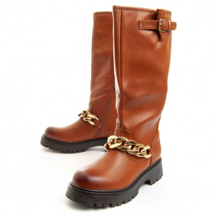 Botas de Plataforma - Marron - Altura: 4 cm