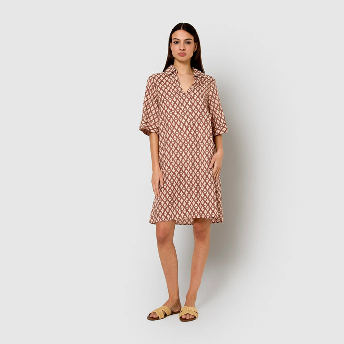 Vestido corto camisero hilo sheet caldera