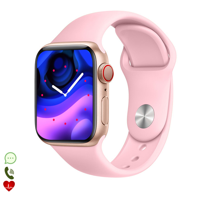 Smartwatch T900 Pro 7 con corona multifunción, monitor cardiaco y de tensión. Varios modos deportivos, notificaciones de apps.