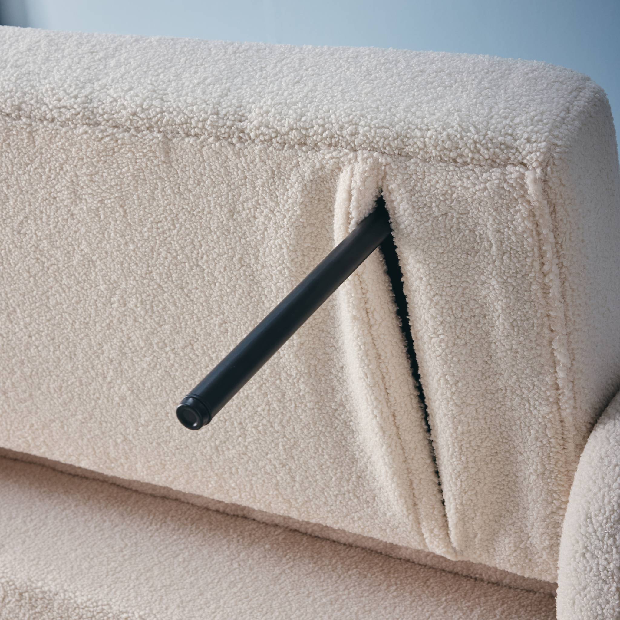 Canapé convertible arrondi 2 places  bouclette  LINO