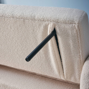 Canapé convertible arrondi 2 places  bouclette  LINO