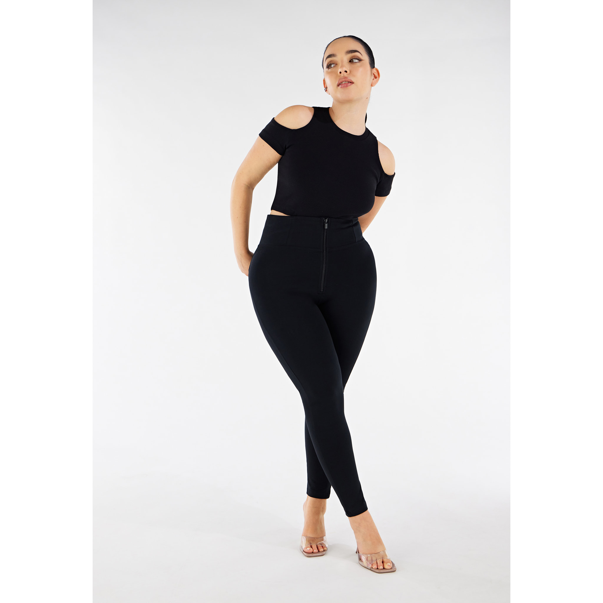 Pantaloni push up WR.UP® curvy vita alta cotone organico