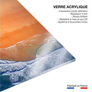 Tableau bord de mer plage terre de sienne  Tableau plexiglas