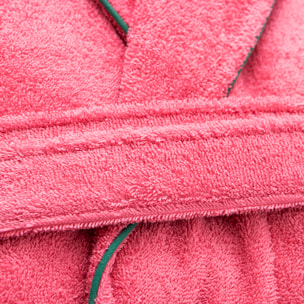 Albornoz 420gsm 100% algodon c/ logo bordado rosa core benetton