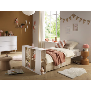 Chambre bébé évolutive Paloma, Lit 120x60 évolutif et Commode à langer 3 tiroirs - Chêne sépia