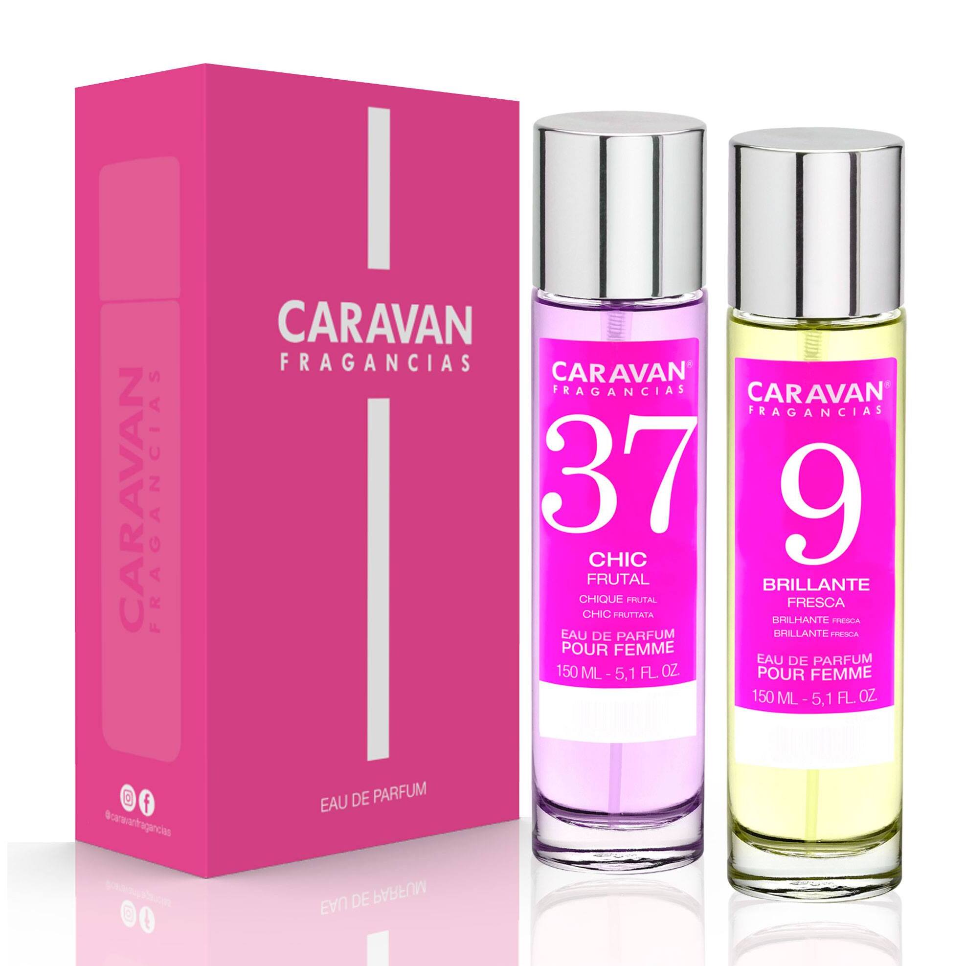 Caravan fragancias - caja de regalo con 2 perfumes: nº37 y nº9 de 150 ml, para mujer