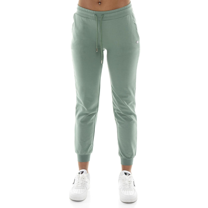 Pantaloni da donna in cotone non felpato con polsini Leone Basic