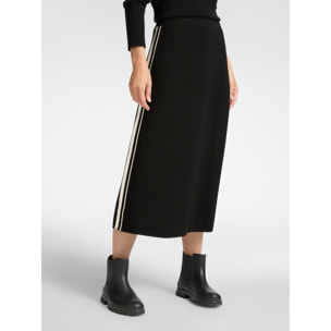 Elena Mirò - Falda de punto con línea lateral - Negro