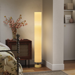 Lámpara de Pie Moderna Lámpara de Salón con Casquillo Máx. 40 W E27 Pantalla de Lino y Marco de Metal para Dormitorio Ø15x120 cm Beige