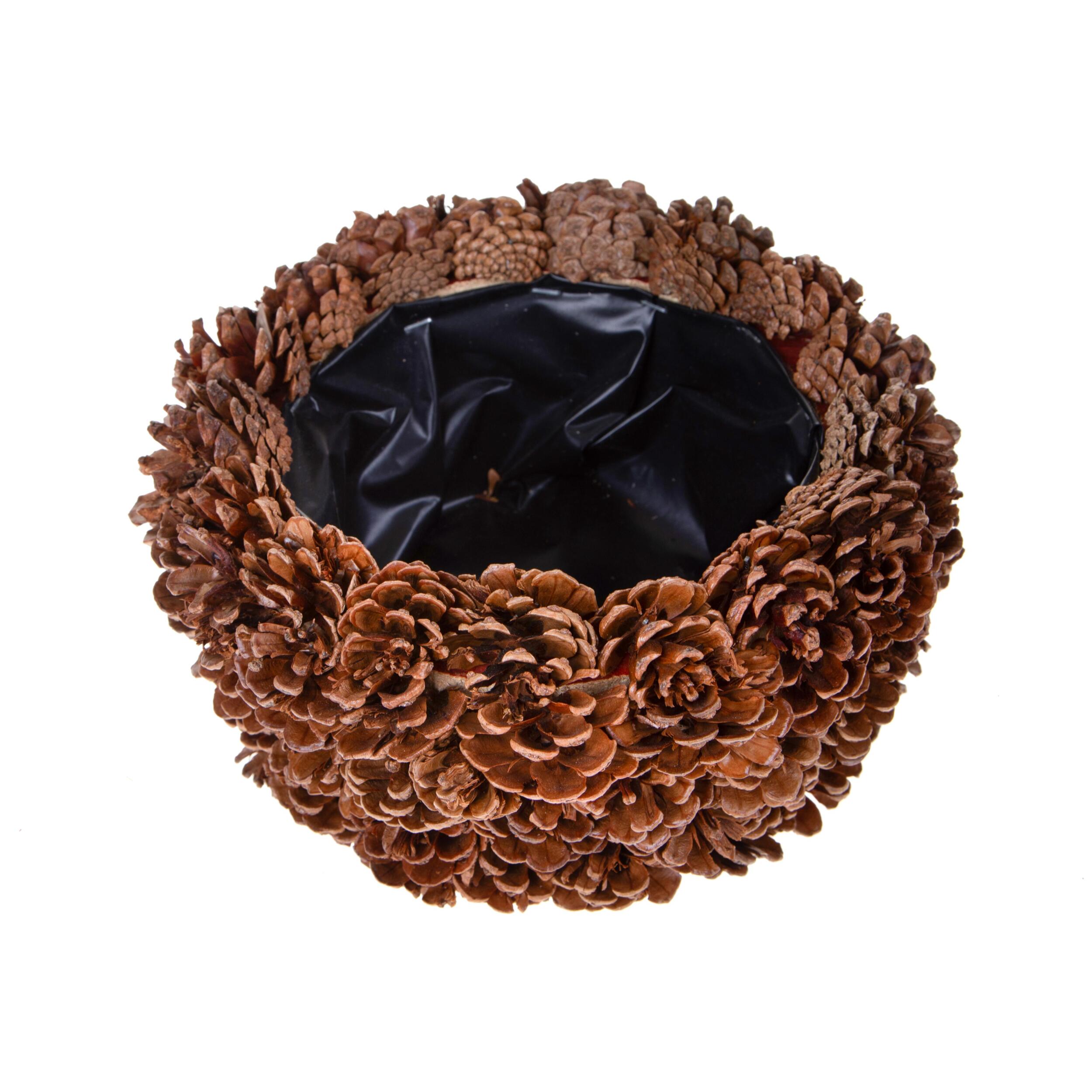 Cachepot con Pigne - Pezzi 2 - 24xH12x24cm - Bianchi Dino SpA