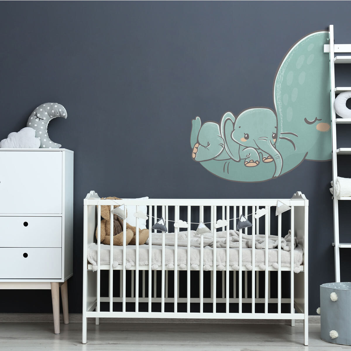 Stickers muraux | Sticker Mural Autocollant - ÉLÉPHANT ET SON BÉBÉ - Stickers adhésifs
