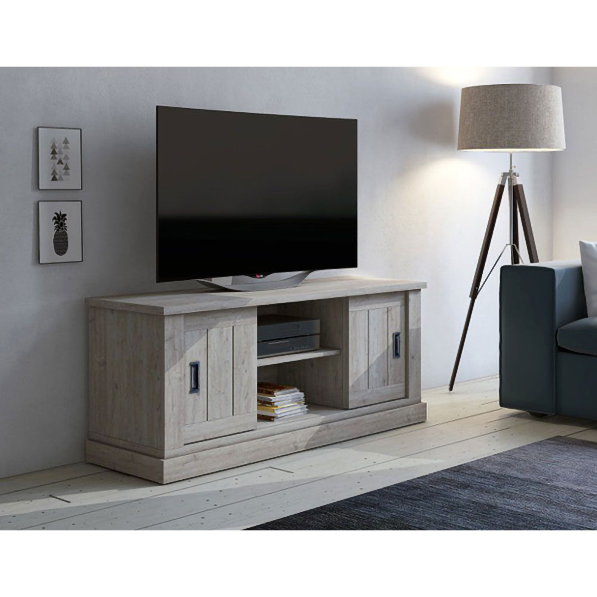 Mobile da soggiorno porta tv, colore marrone, Misure 145 x 60 x 46 cm