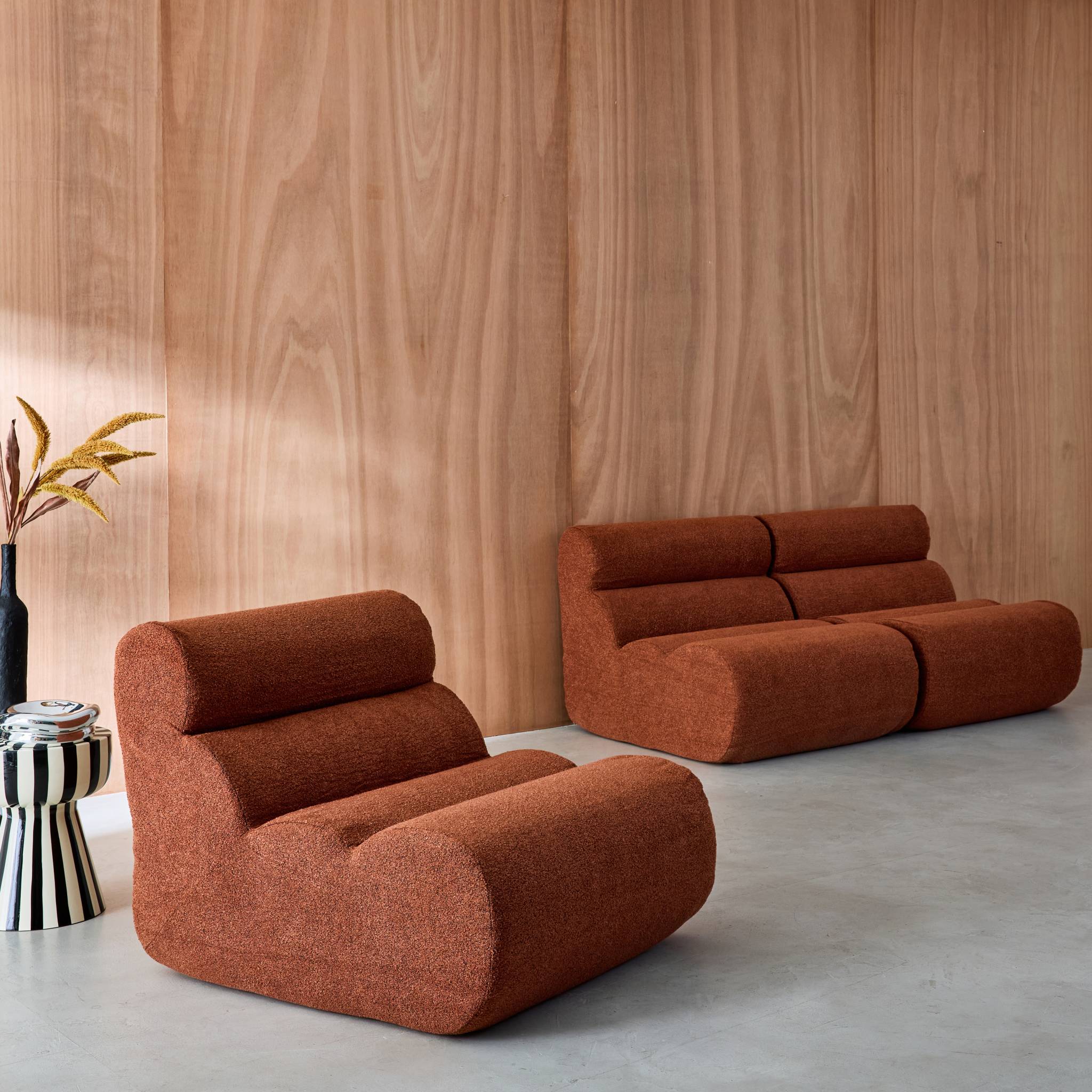 Chauffeuse bouclette texturée 1 place (lot de 3) NOVA