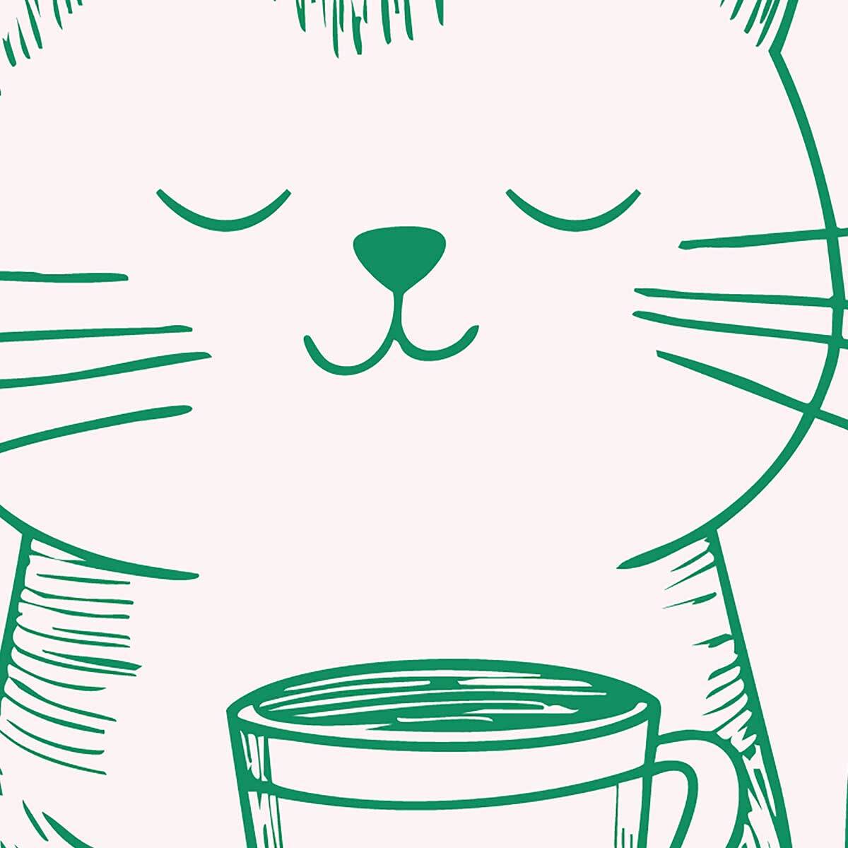 Affiche encadrée chat matcha humour Affiche + cadre en métal - Noir