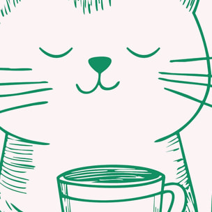 Affiche encadrée chat matcha humour Affiche + cadre en métal - Noir