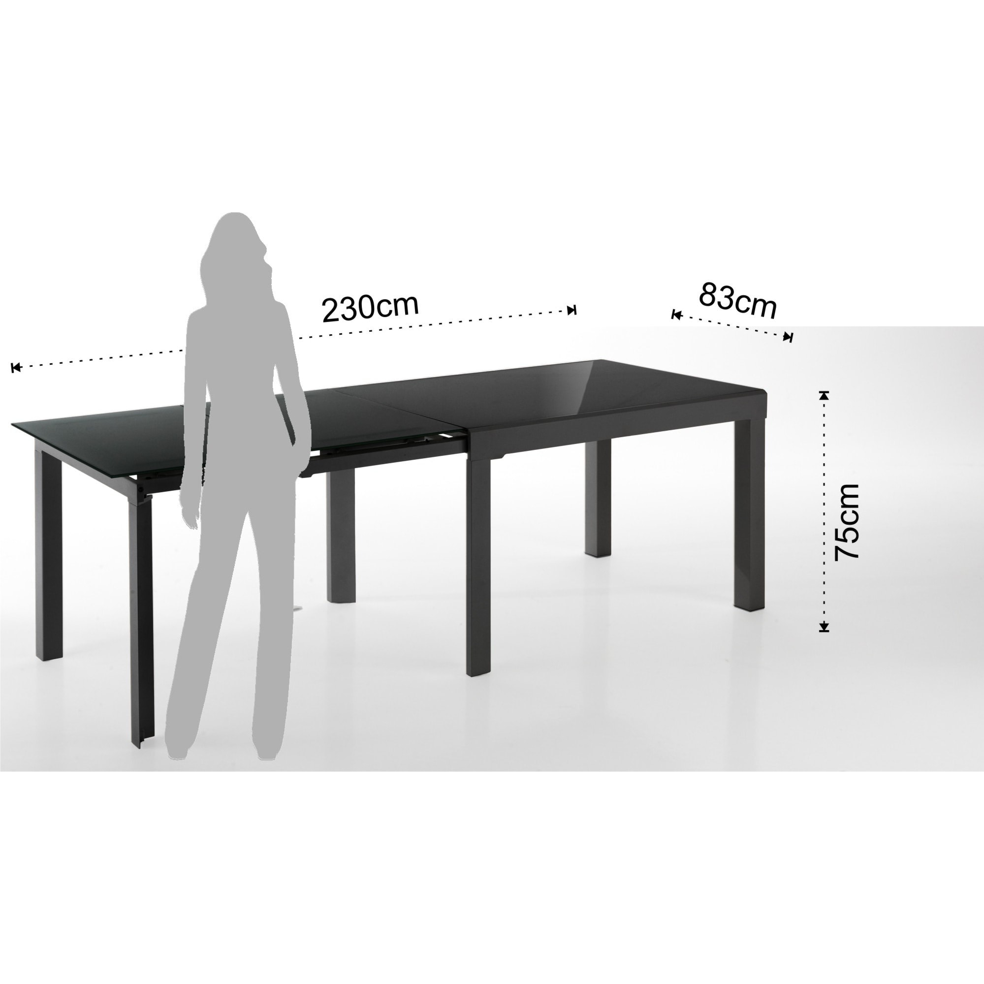 Tomasucci table extensible LONG - NOIR