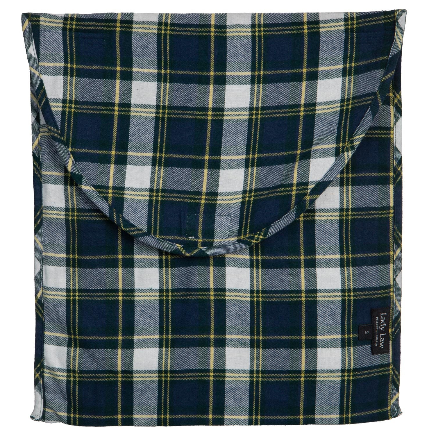 PIGIAMA DONNA in flanella scozzese verde, blu e bianco