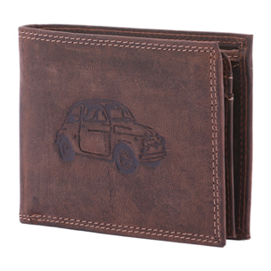 Portafoglio  da uomo In Vera pelle Made in Italy 9,5x12,5x2,5 cm