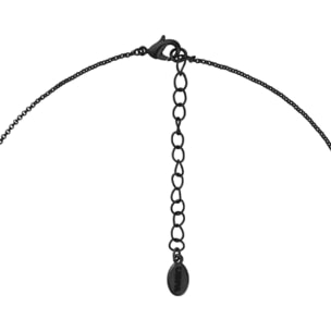 Collana U.S. Polo Assn. In metallo nero con pendente a lucchetto con cristalli neri