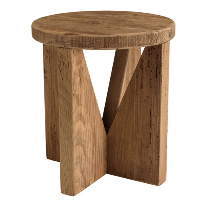 SANDY - Tabouret rond 40x40cm bois Pin recyclé