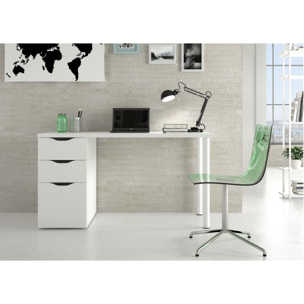 Scrivania con Cassetti Pamplona Scrittoio Mobile per Computer Desk da Ufficio Soggiorno Sala da Pranzo 138 x 74 x 60 cm Colore Bianco