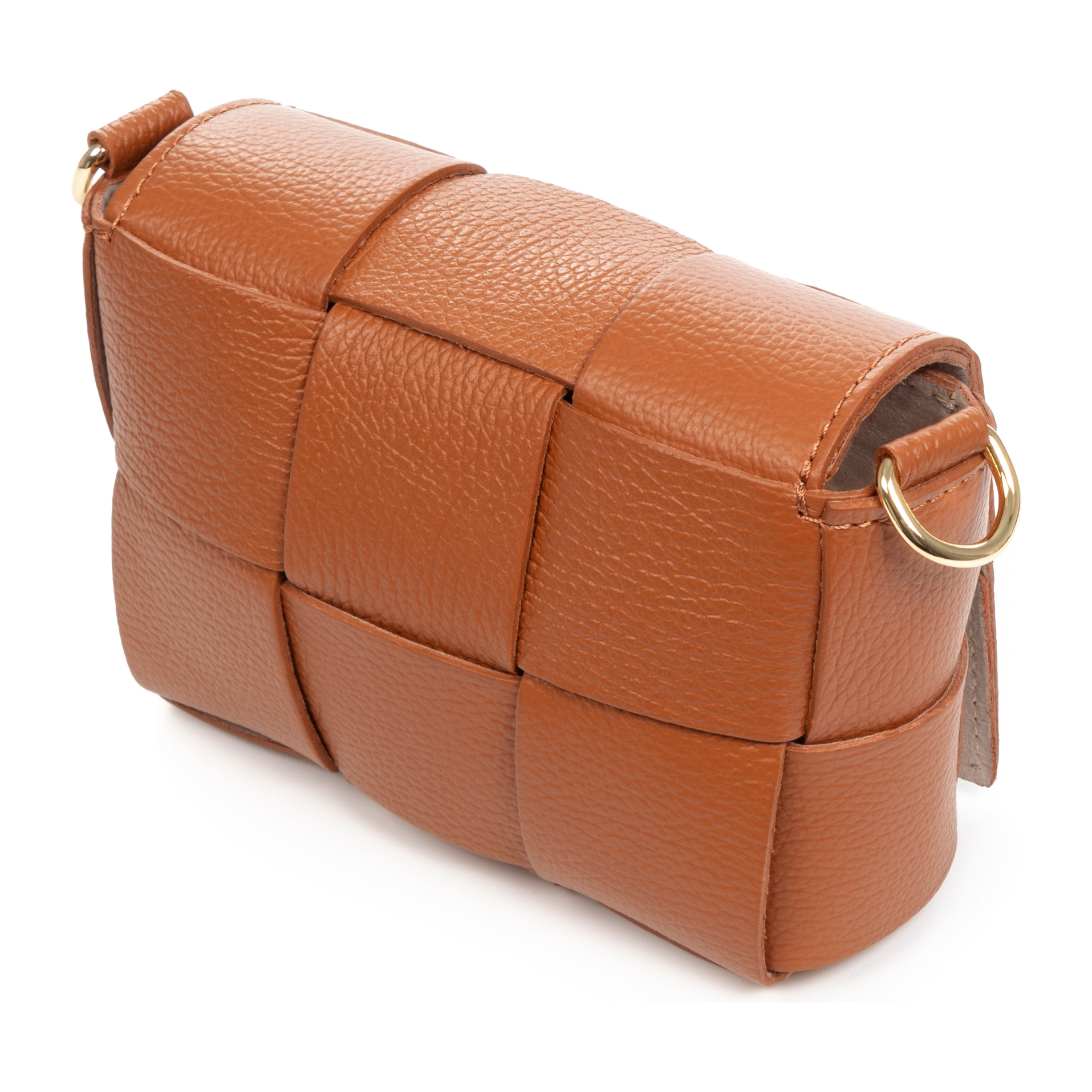 Arguello mini borsa a tracolla donna. Vera pelle Dollaro intrecciata.