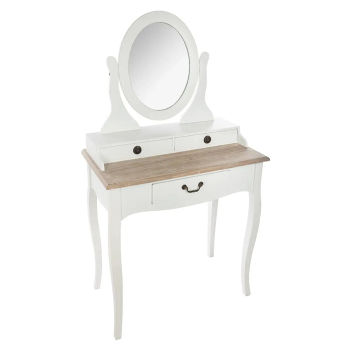 Coiffeuse "Chrysa" blanc 3 tiroirs