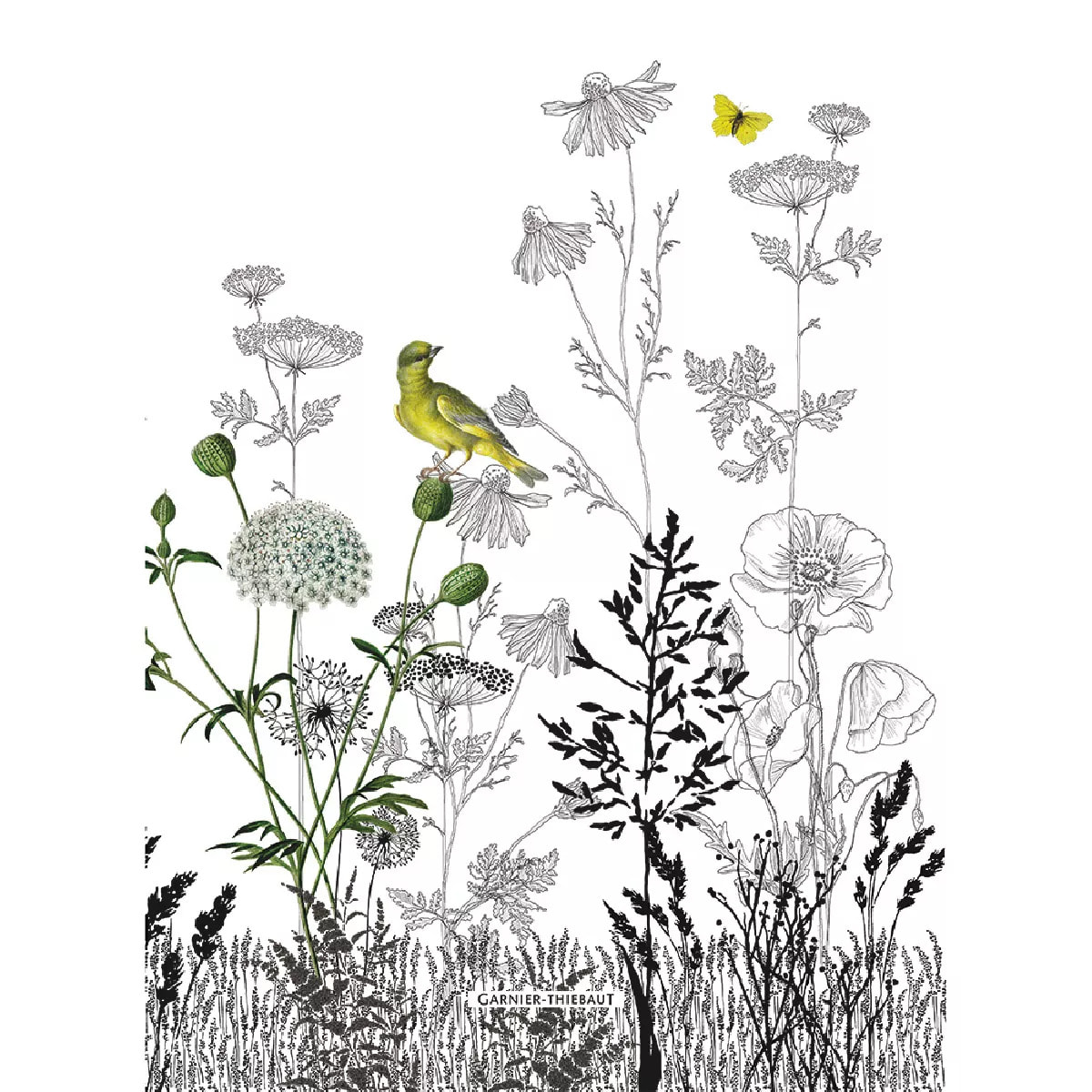 Torchon lin & coton lavé 190 g/m² imprimé multicolore Escapades printemps