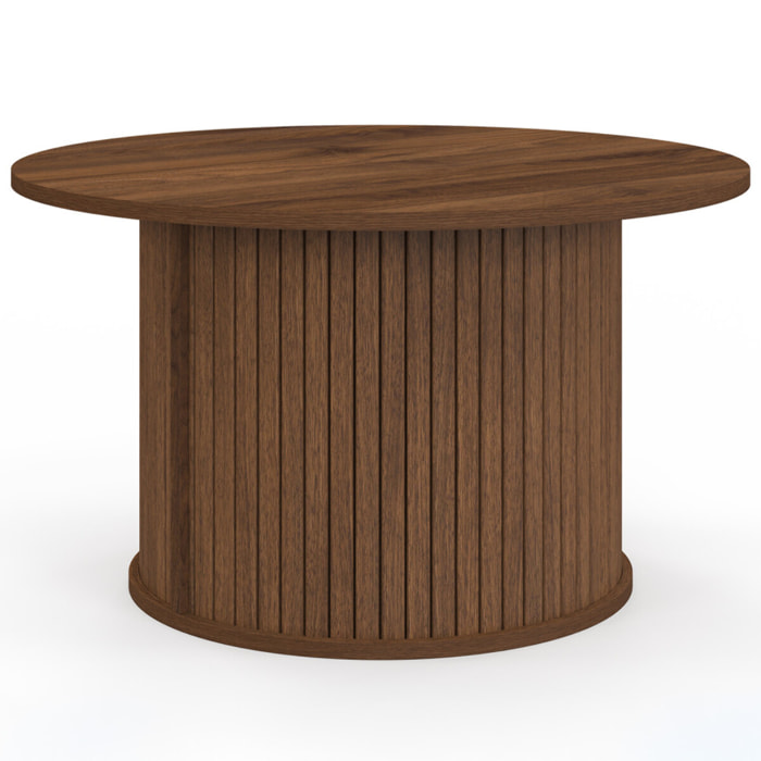 Table basse ronde Albane effet noyer Ø70cm