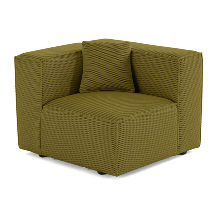 Arty - module d'assise droit - en tissu mailles 3D - Vert Olive