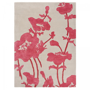 Tapis salon et chambre fait à la main en laine motif floral KAMA