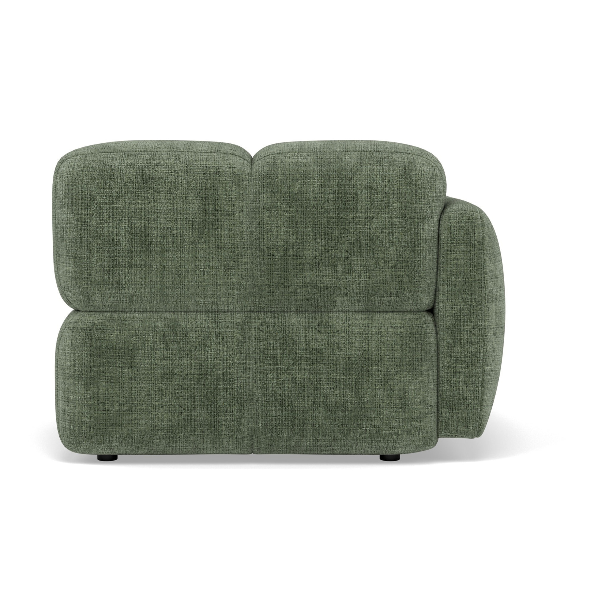 Grace - module d'assise gauche en velours texturé - Vert sauge