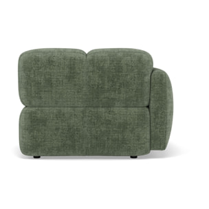 Grace - module d'assise gauche en velours texturé - Vert sauge