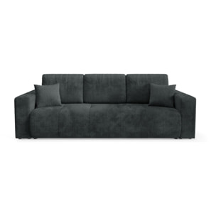 AURORE - Canapé 3 places en tissu texturé gris foncé