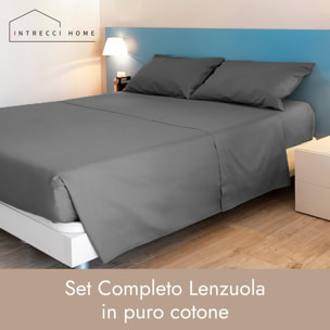 Completo lenzuola in cotone - Grigio