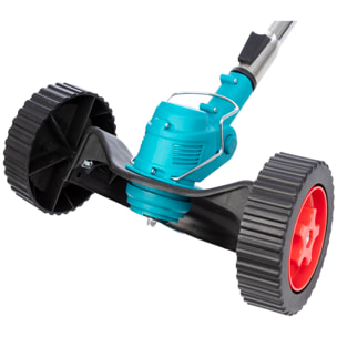 Cortadora de césped y maleza inalámbrica eléctrica portátil, recargable, con ruedas.