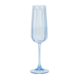 Lot de 4 flûtes en verre 24cl bleues RIVIERA