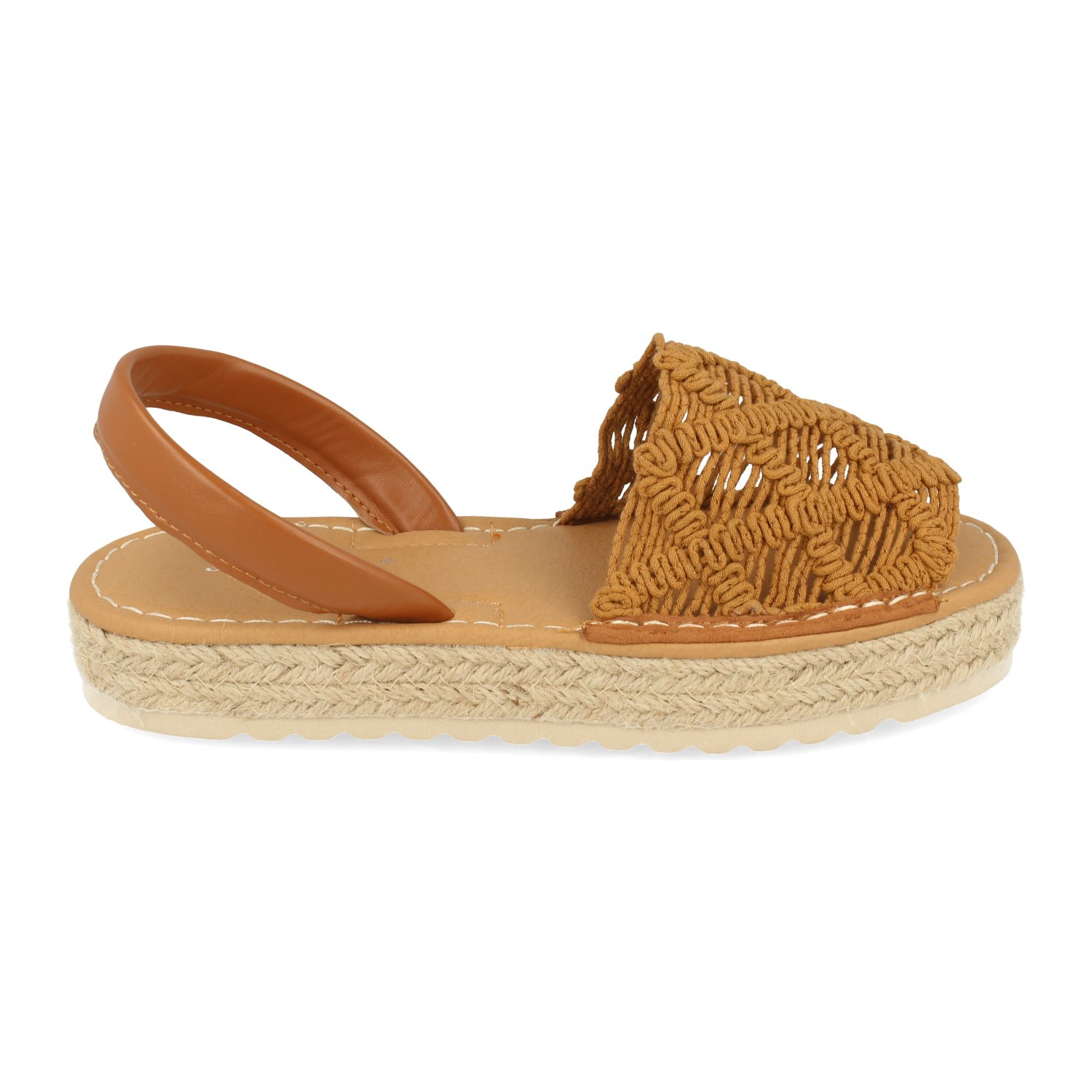 Sandalia Plana con Yute y Rafia