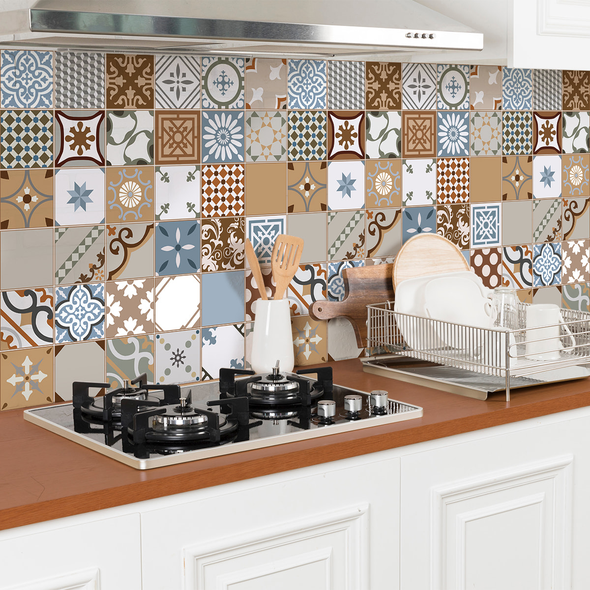 Stickers muraux - Sticker Mural Carrelage adhésif Cuisine Salle de Bain - 24 STICKERS CARRELAGES AZULEJOS YERKO