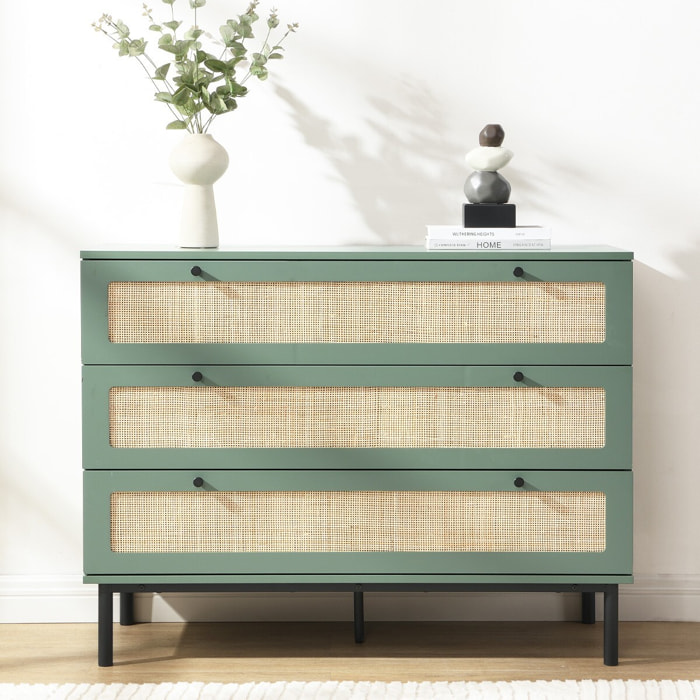 Commode 3 tiroirs en cannage - LUMA