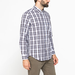 CAMICIA FANTASIA TINTO FILO CON COLLO BUTTON-DOWN