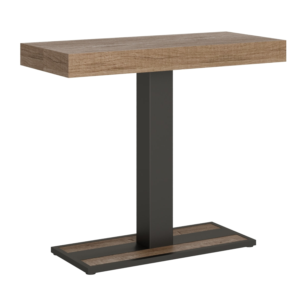 Console extensible 90x40/196 cm Capital Small Chêne Nature cadre Anthracite
