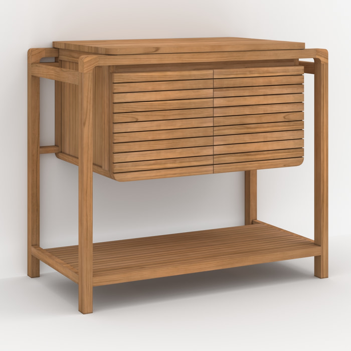 Meuble de salle de bain en bois de teck 90 cm - Lucette