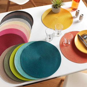 Set de table rond et coloré - Kaki