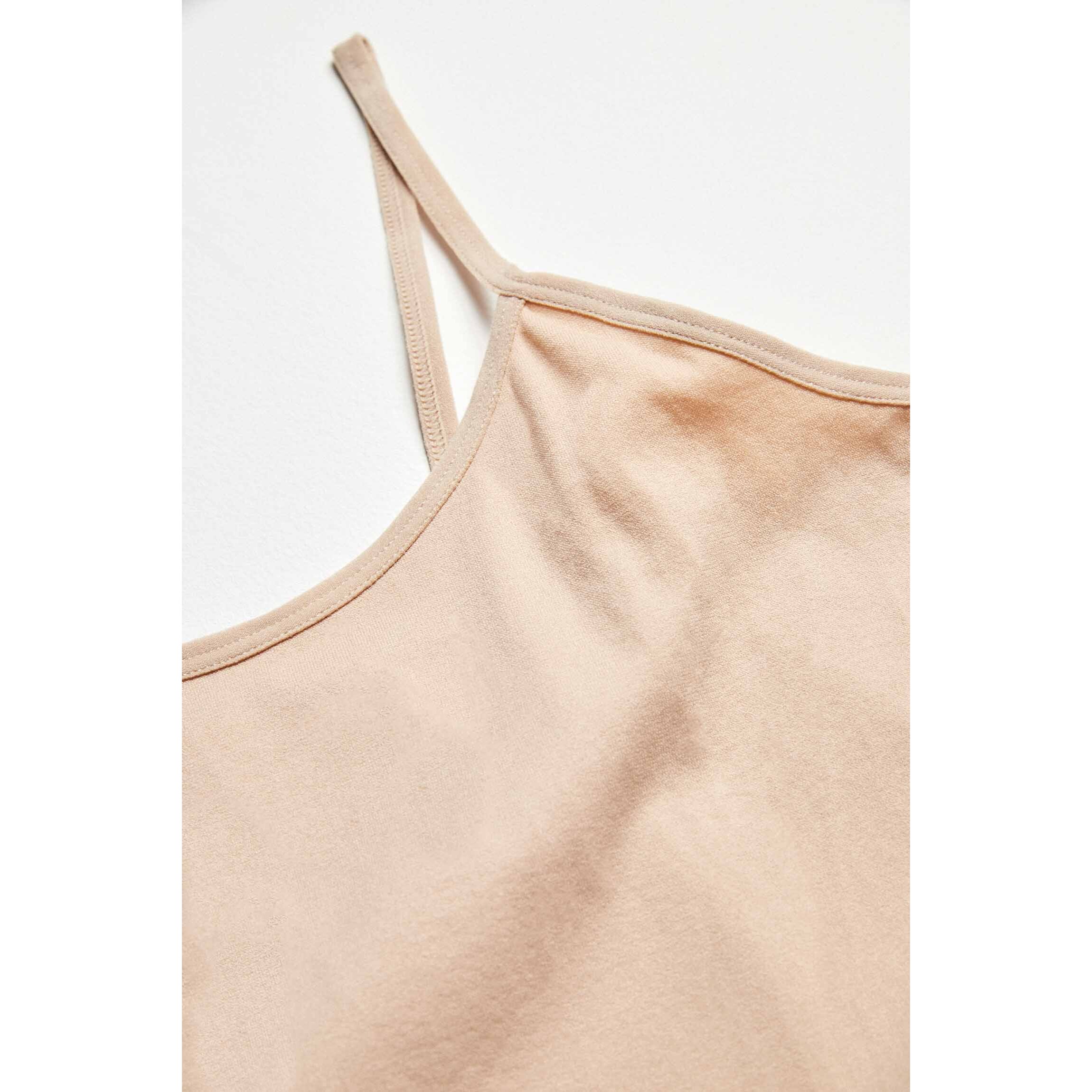 Maglietta con spalline sottili beige