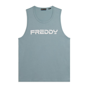 Canotta in cotone con retro vogatore e logo FREDDY