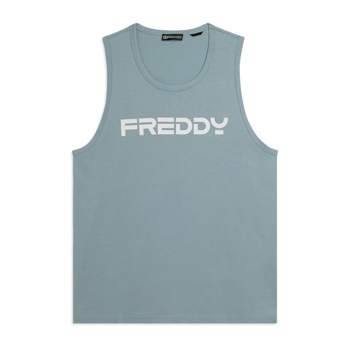 Canotta in cotone con retro vogatore e logo FREDDY